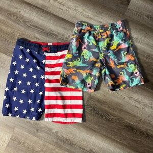 Boys Dinosaur and American Flag Swim Suits - Bundle of 2